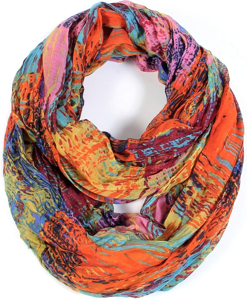 Scarfand's Mixed Colors Oil Paint Versatile Lightweight Fashion Infinity Scarves Head Wrap | Amazon (US)