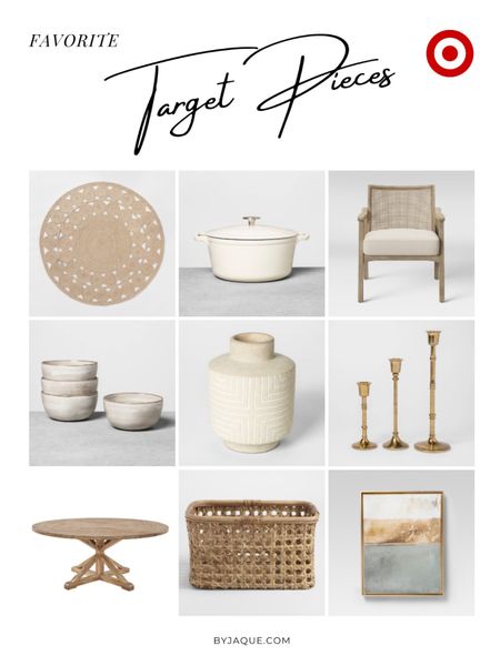 Target Deals. Round woven outdoor natural rug. Cast iron casserole dish cream. Glaze stoneware cereal bowl gray. Modern wall canvas abstract art wall. Natural rattan Farrah utility basket. Beige vase. Taper candle holder set gold. Sierra round furniture farmhouse pedestal base wood dining table. Lounge cane chair armchair.

#LTKhome #LTKSeasonal #LTKstyletip