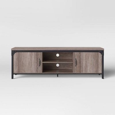 Jackman Industrial Wood TV Stand with Storage Brown - Threshold™ | Target
