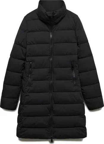 MANGO Quilted Water Repellent Hooded Puffer Coat | Nordstrom | Nordstrom