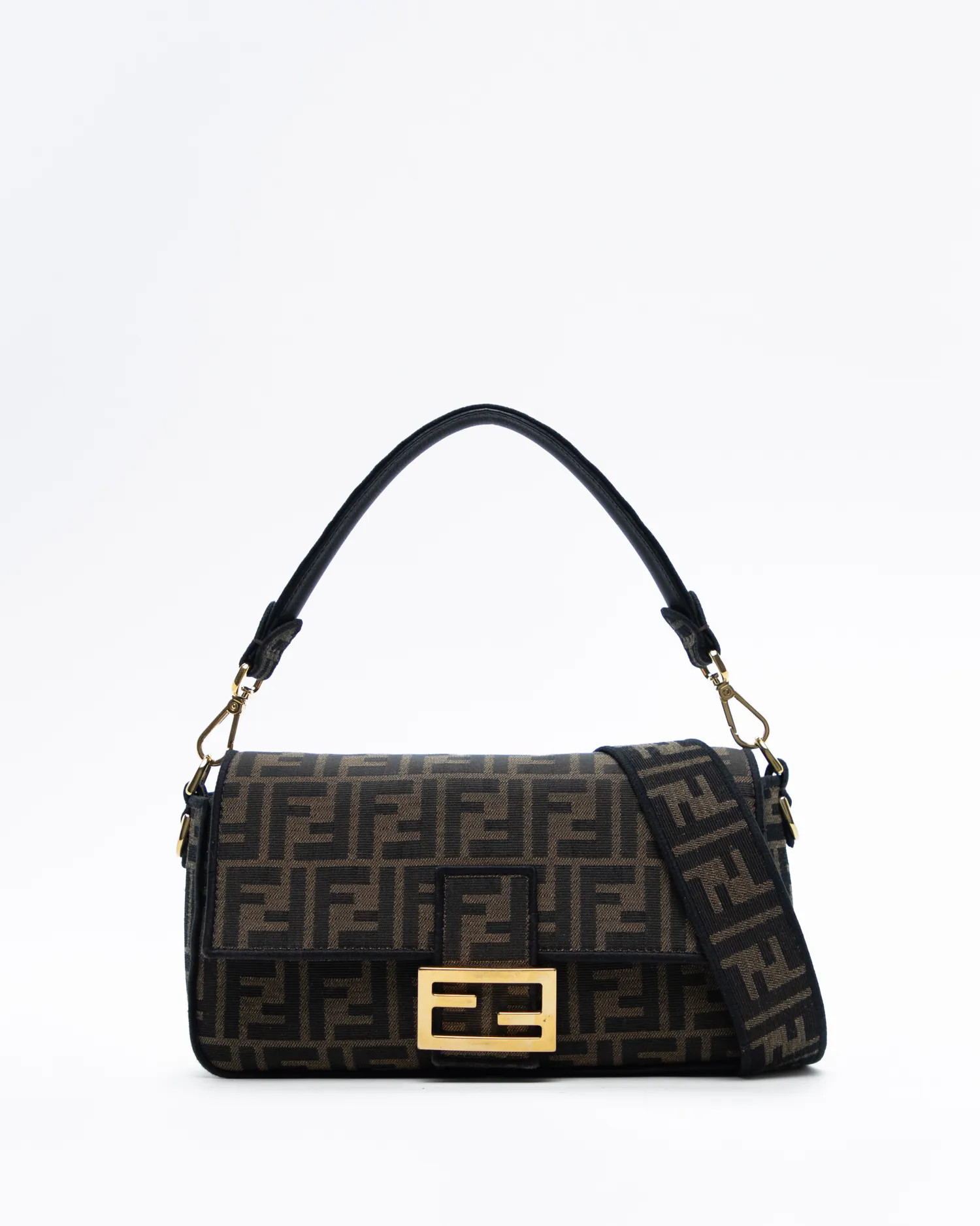 Jacquard FF Medium Baguette Bag | Vivrelle