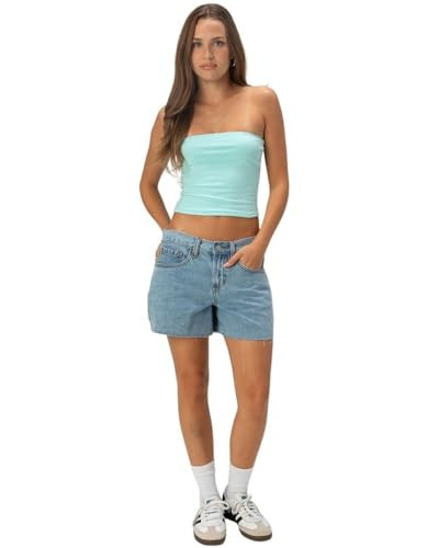 RSQ Womens Low Rise Baggy Carpenter Shorts, Light Wash, 29 | Amazon (US)