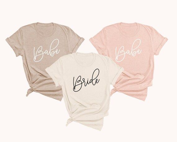 Bridesmaid Shirts Bachelorette Party Tshirts Beige Blush Tan | Etsy | Etsy (US)