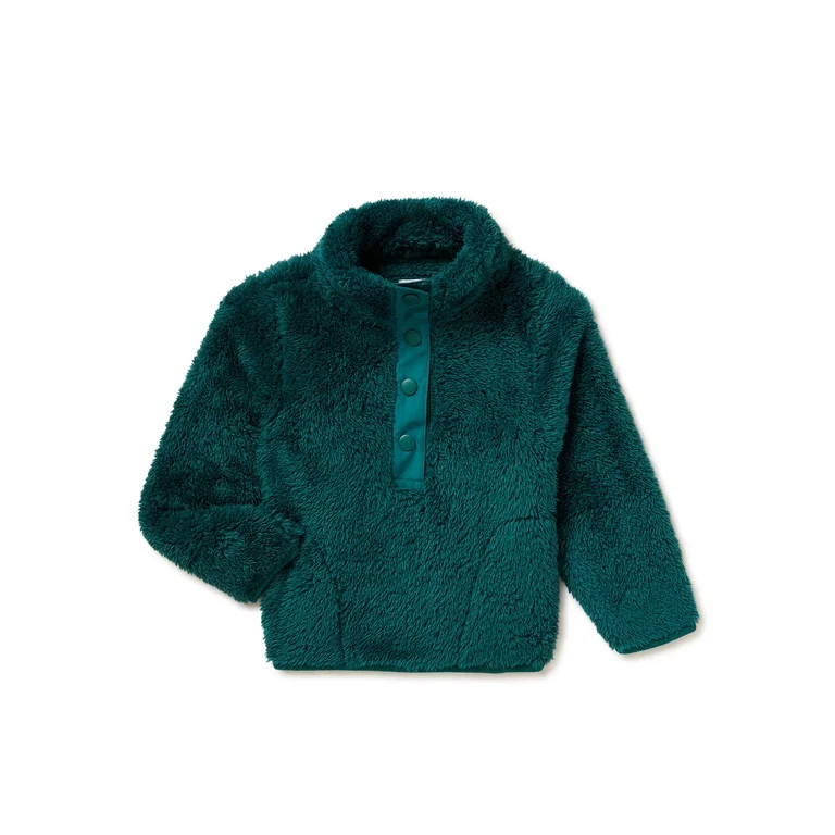 Wonder Nation Baby and Toddler Sherpa Pullover Jacket, Sizes 12M-5T - Walmart.com | Walmart (US)