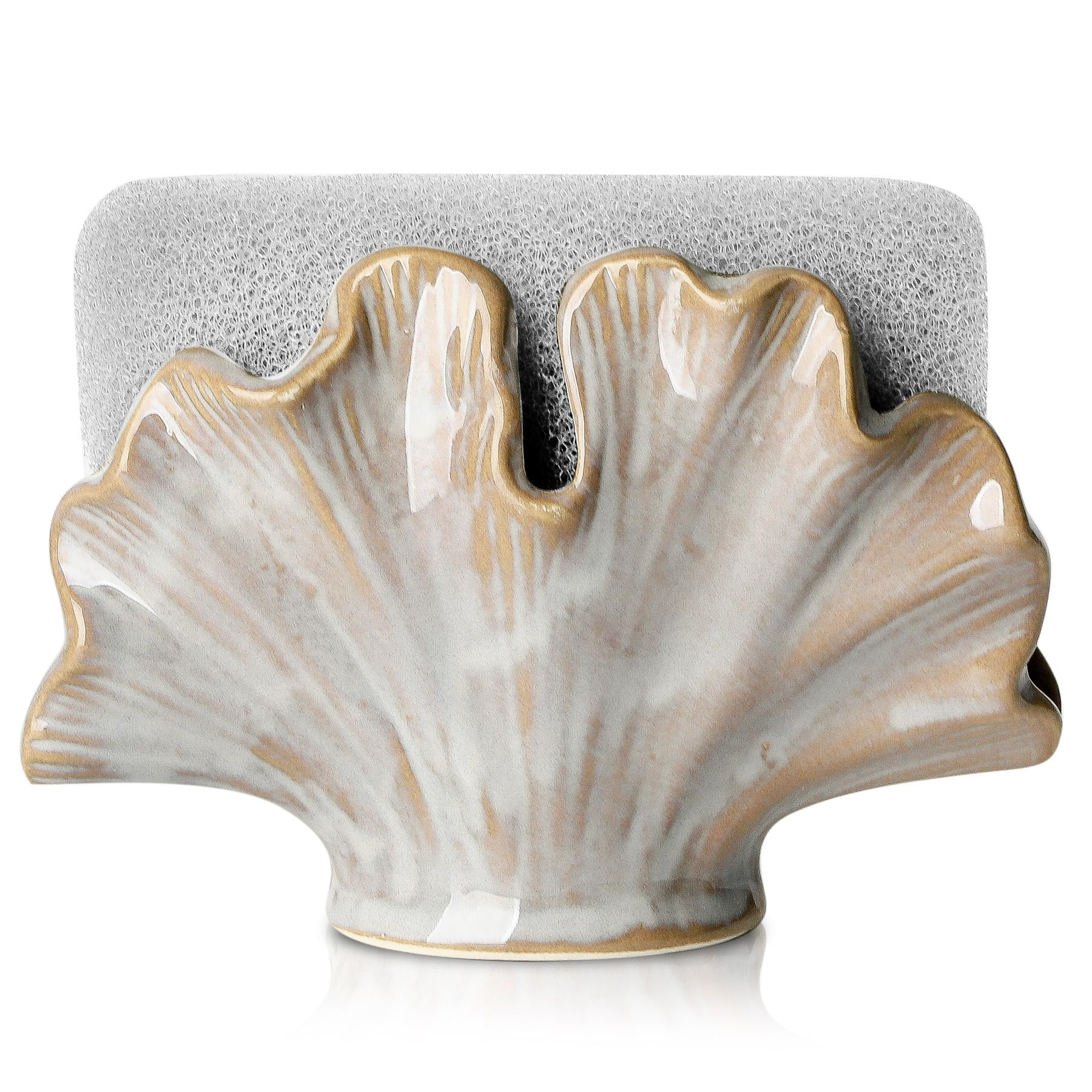Amazon.com: Uiddo Ceramic Sponge Holder,Sponge Holder for Kitchen Sink,Compact Sink Caddy Organizer-Scouring Pad and Dish Holder,Farmhouse Kitchen Decor Cute Gadgets Accessories(Brown Grey) : Home & Kitchen | Amazon (US)