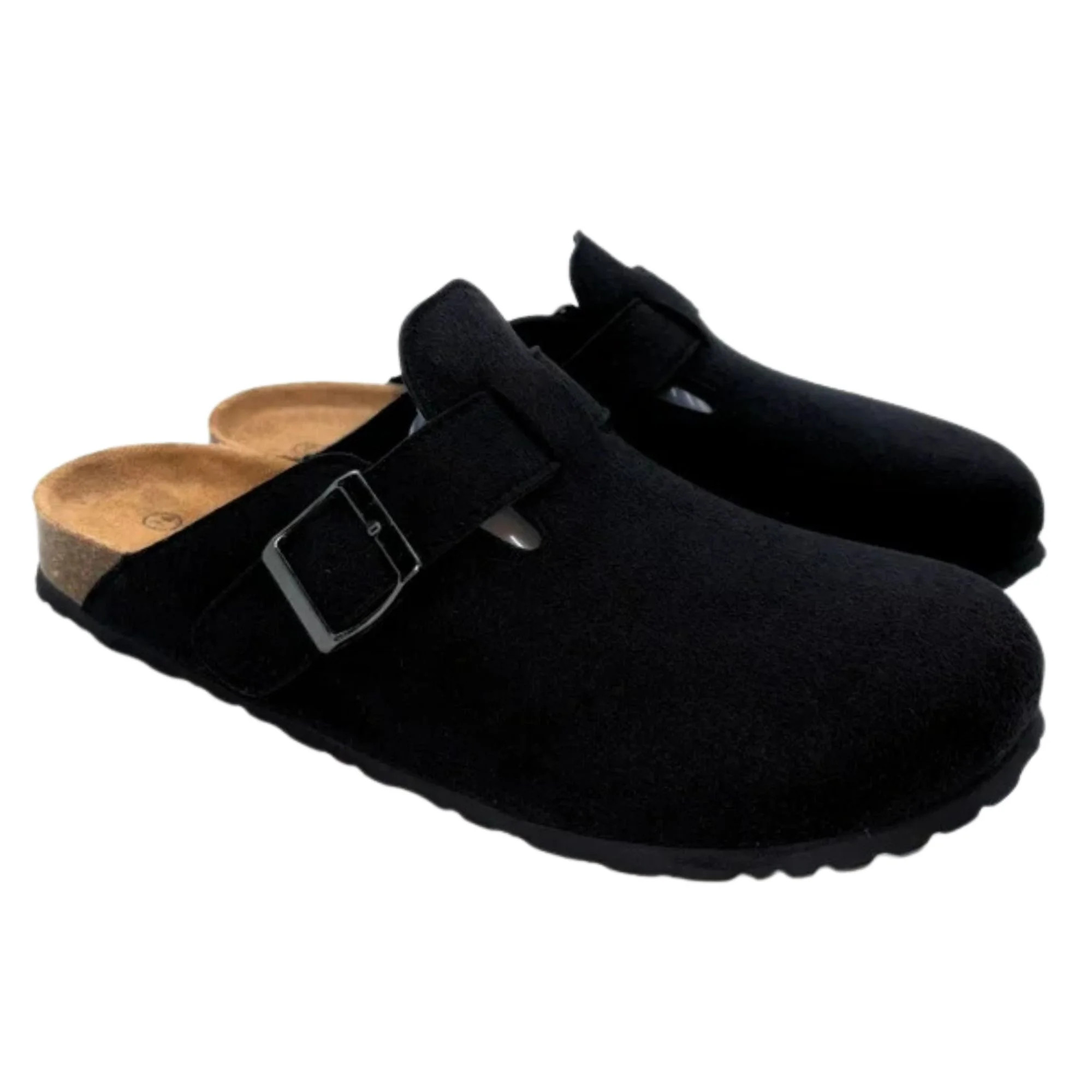 BERANMEY Women's Suede Clogs & Mules Stylish Leather Mules with Arch Support and Cork Footbed Cou... | Walmart (US)