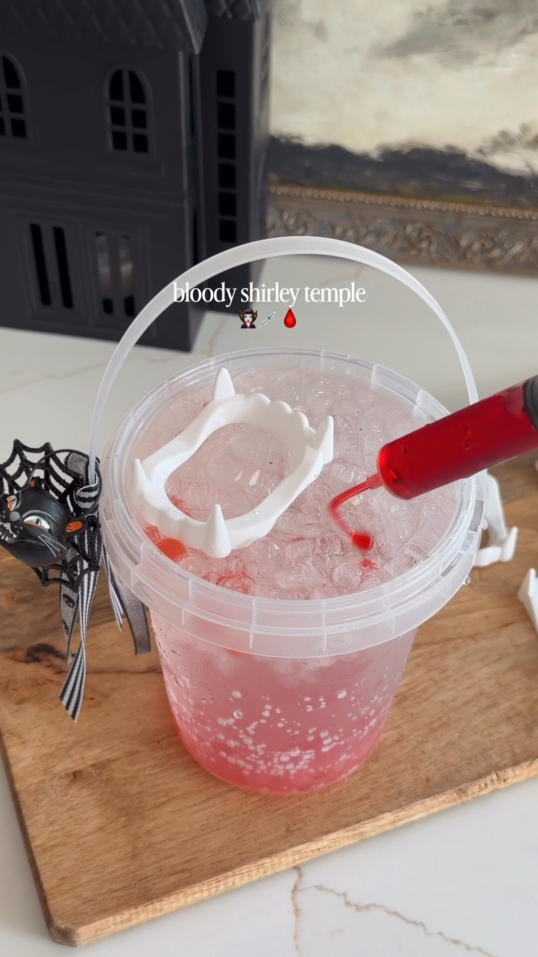 ‼️Warning: This drink could bite back! A bloody Shirley Temple that your kids will go crazy over. The drink buckets I use for every holiday, they are soo good! Halloween you aren’t ready for us.🧛🏻‍♀️
.
.
.
#halloween #halloweendrink #halloweeninspo #hosting #drinkrecipe

#LTKfoodie #LTKSeasonal #LTKHome