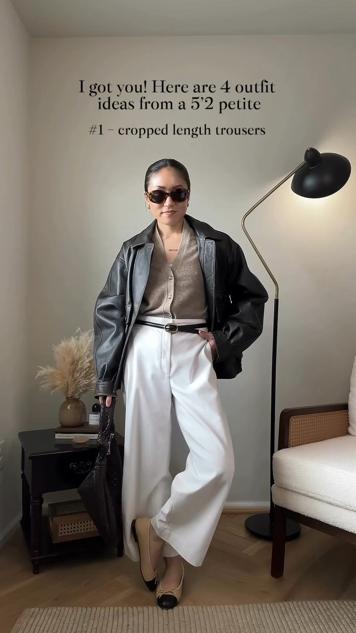 The reoccurring Pinterest spring look—the iconic bomber leather jacket! Specifically, geva jacket from @sourceunknown_official! This leather jacket is a true timeless icon, HOWEVER! It does come in only one size, and those sleeves, combined with the overall length? It’s a short girls nightmare! Don’t fret short girls! This does NOT mean we can’t wear this, so here are 4 different styling tips that you can mix and match to make sure YOU get that spring look moment just like all the tall Pinterest girls! 🖤

If you want to see MORE celeb and Pinterest recreation outfits on a 5’2 petite, I’m your gal @amandacapsulewardrobe  and would love to have you hear to solve the “is the fit a slay or is she just tall?” Question for good! 

🔗 Outfit specifics always linked in bio → LTK @amandacapsulewardrobe
⸻

#sourceunknown #shortgirlstyle #capsulewardrobechallenge #recreatingpinterestoutfits #leatherbomber