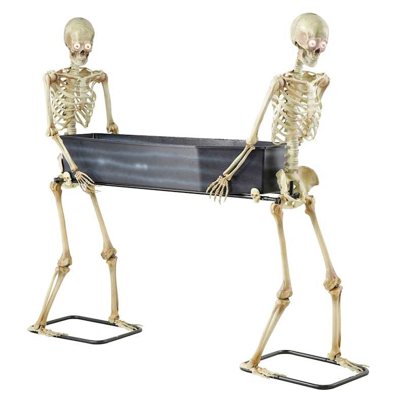LED Skeletons Carrying Coffin, 5.5' | At Home