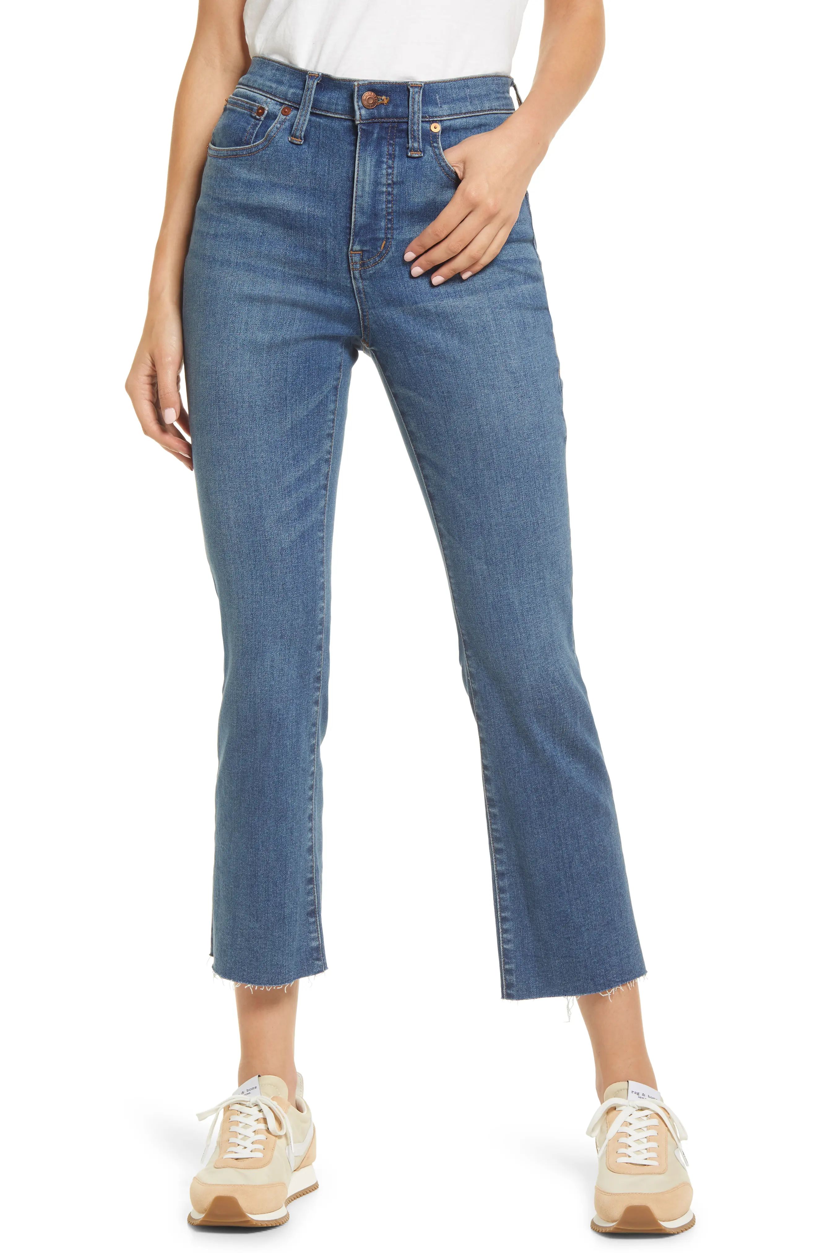 Madewell Cali High Waist Crop Demi Boot Jeans in Halsted at Nordstrom, Size 26 | Nordstrom