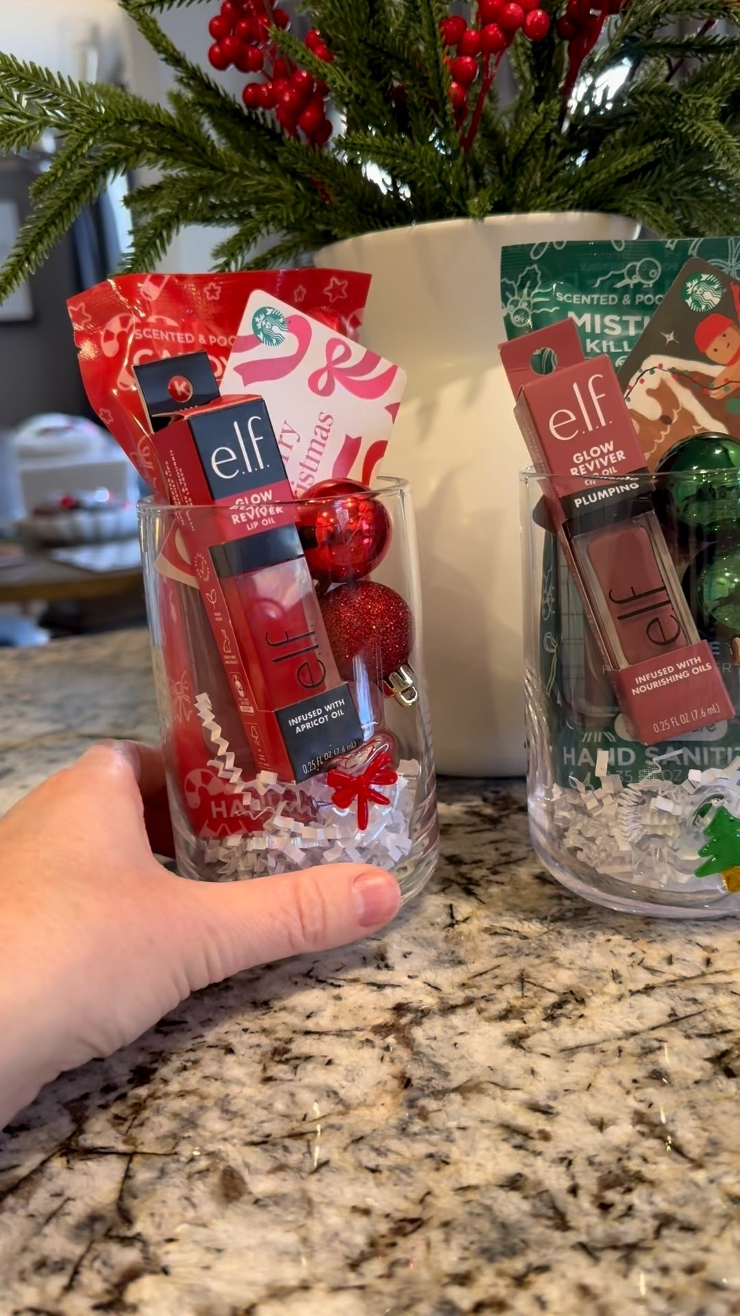 Christmas gift idea for Teachers, neighbors, friends! Something small, small gift. Christmas glassware, tumbler, hand sanitizer, lip gloss and a gift card!
#giftidea #teachergift #smallgift #christmas #holidays

#LTKHoliday #LTKSeasonal #LTKGiftGuide