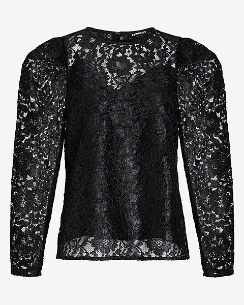 Lace Puff Sleeve Top | Express
