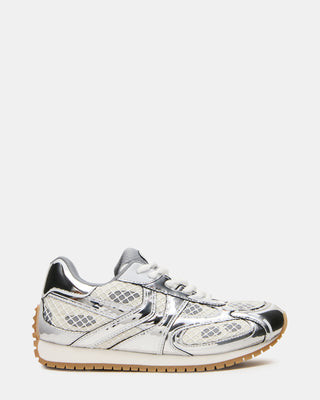 Steve Madden Women's Pager Lace-Up Sneakers - Silver Multi - Size 7.5 - Mesh | Steve Madden (US)