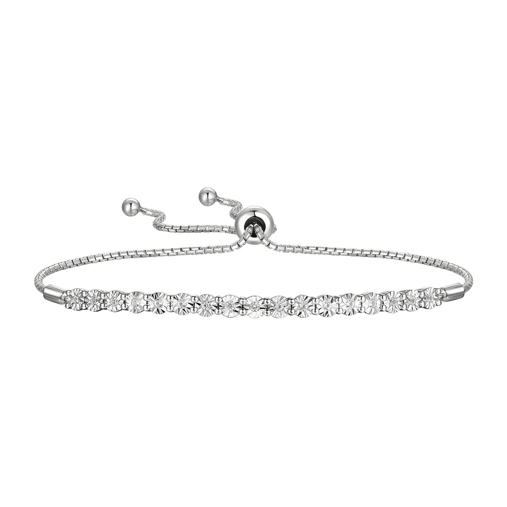 Round Diamond Bolo Bracelet in Sterling Silver | Helzberg Diamonds