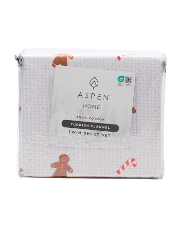 Made In Turkey Gingerbread Flannel Sheet Set | Bed & Bath | Marshalls | Marshalls