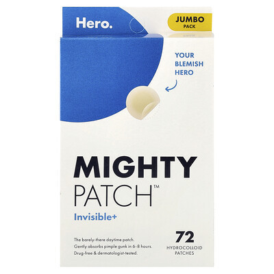 Hero Cosmetics, Mighty Patch™, Invisible+, 72 Hydrocolloid Patches | iHerb