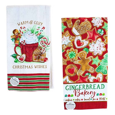 Kay Dee Designs 26.0 Inch Gingerbread Bakery Kitchen Towel Set Hot Chocolate Christmas Cookies Kitchen Towel | Target