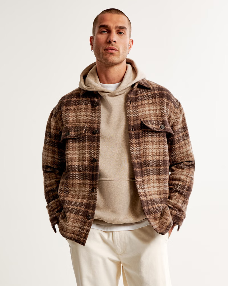 Heavyweight Flannel Shirt Jacket | Abercrombie & Fitch (US)