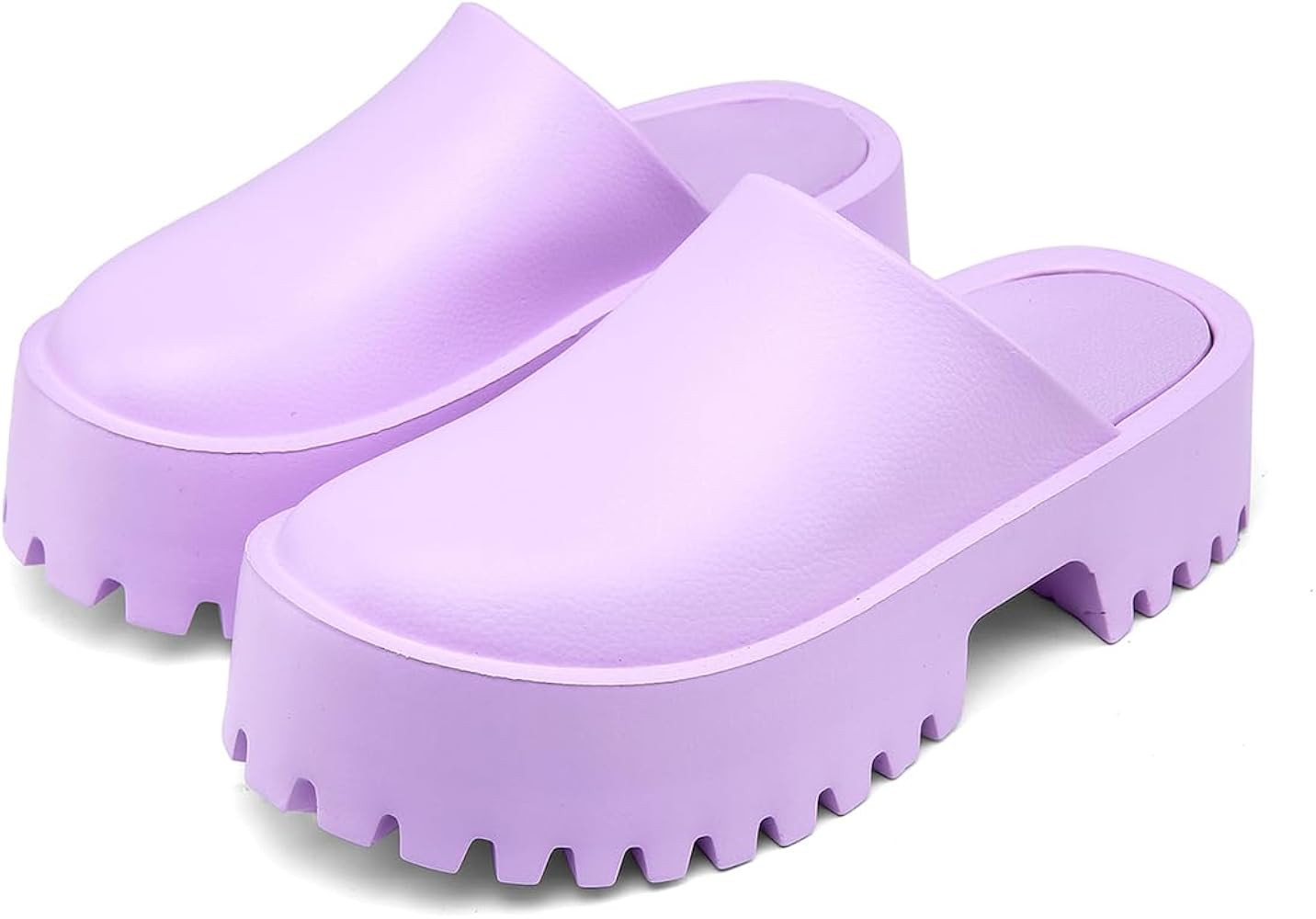 Women's Solid Color Cushioned Flatform Sandals, Slip-on Casual Platform Slides, Trendy EVA Round ... | Amazon (US)