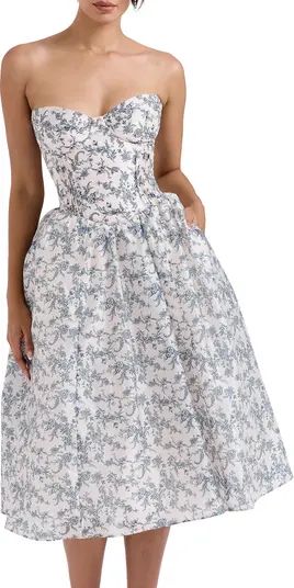 HOUSE OF CB Bennett Corset Strapless Fit & Flare Cocktail Dress | Nordstrom | Nordstrom