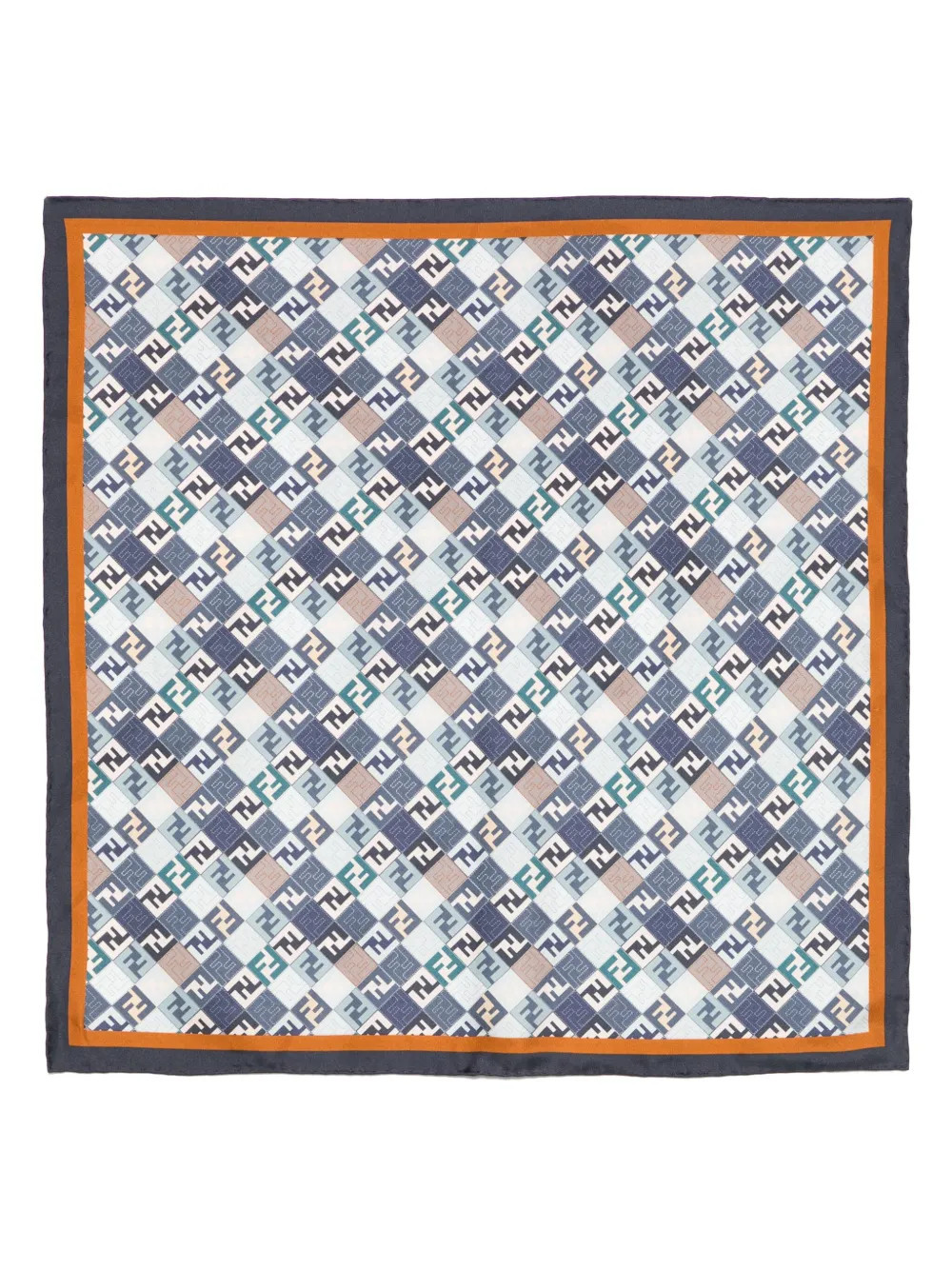 FENDI FF-motif silk scarf - Blue | Farfetch Global