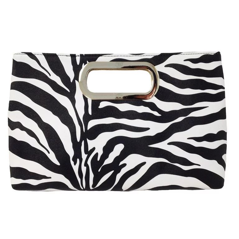 Top Handle Zebra Print Clutch | Walmart (US)