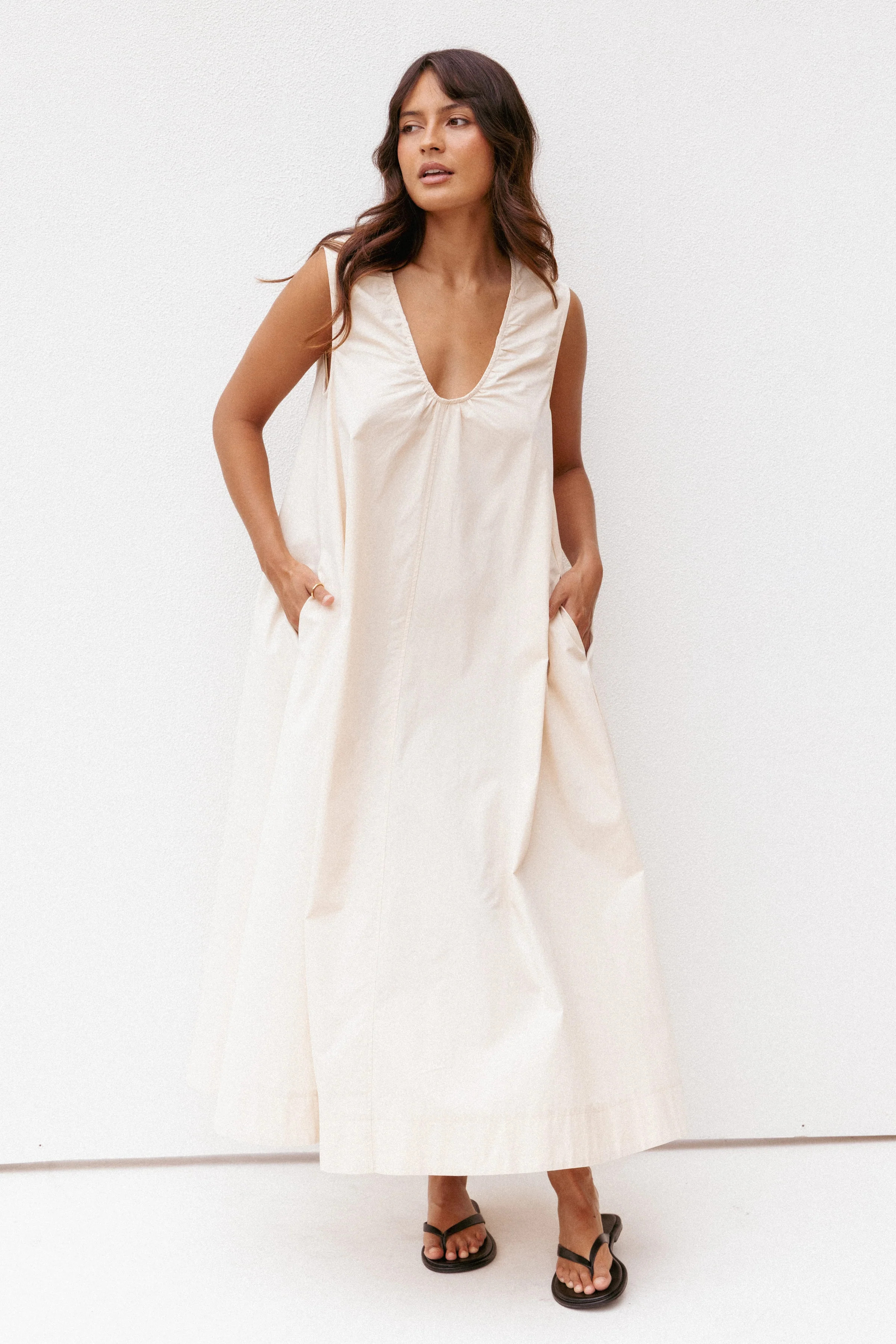 Laurita Maxi Dress - Oatmeal | Petal & Pup (US)
