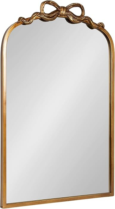 Kate and Laurel Arendahl Antique Ornate Ribbon Arched Mirror, 19 x 29, Gold, Decorative Baroque-S... | Amazon (US)