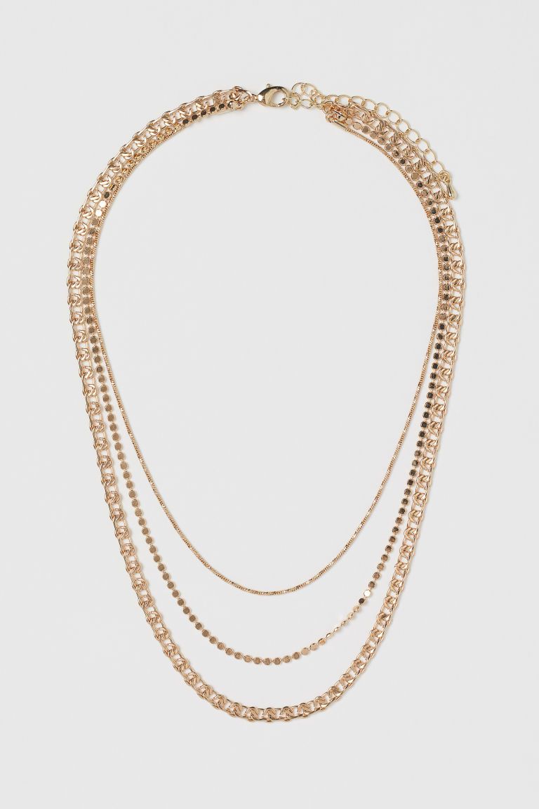 H & M - Triple-strand Necklace - Gold | H&M (US)