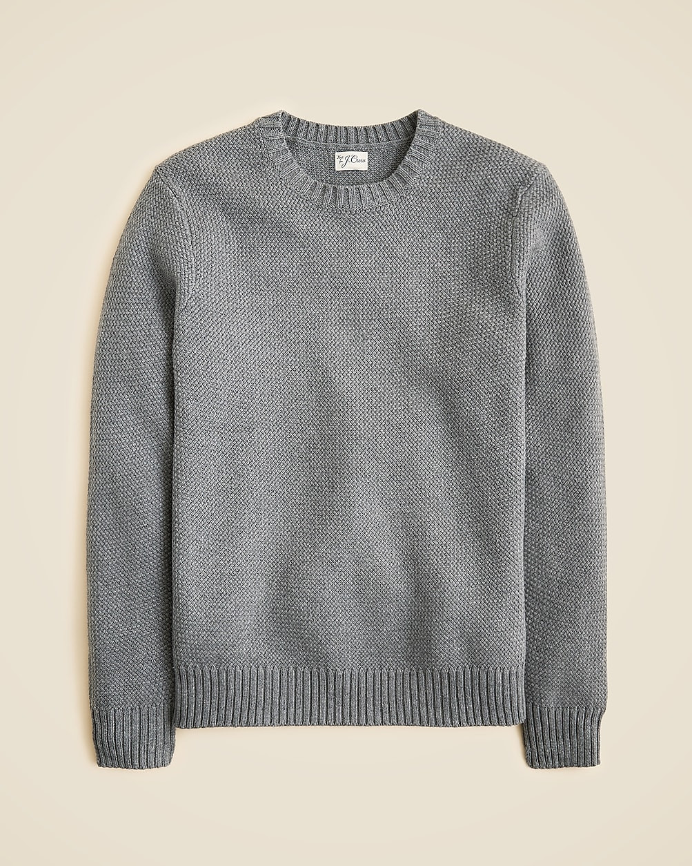 Basket-stitch cotton crewneck sweater | J. Crew US