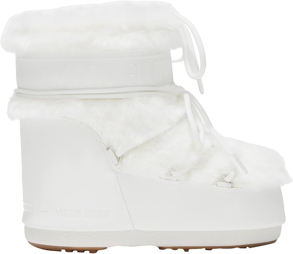 Amazon.com: Moon Boot Icon Low Faux Fur Slip On Unisex Snow Boots, M4.5-6, W5.5-7, Optical White ... | Amazon (US)