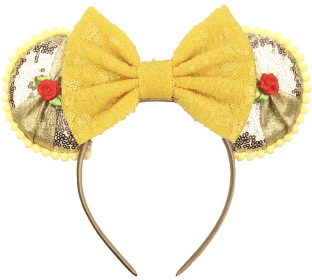 Belle Inspired Minnie Ears, Beauty and the Beast Ears, Belle Ears, Belle Mickey Ears, Belle Minni... | Walmart (US)