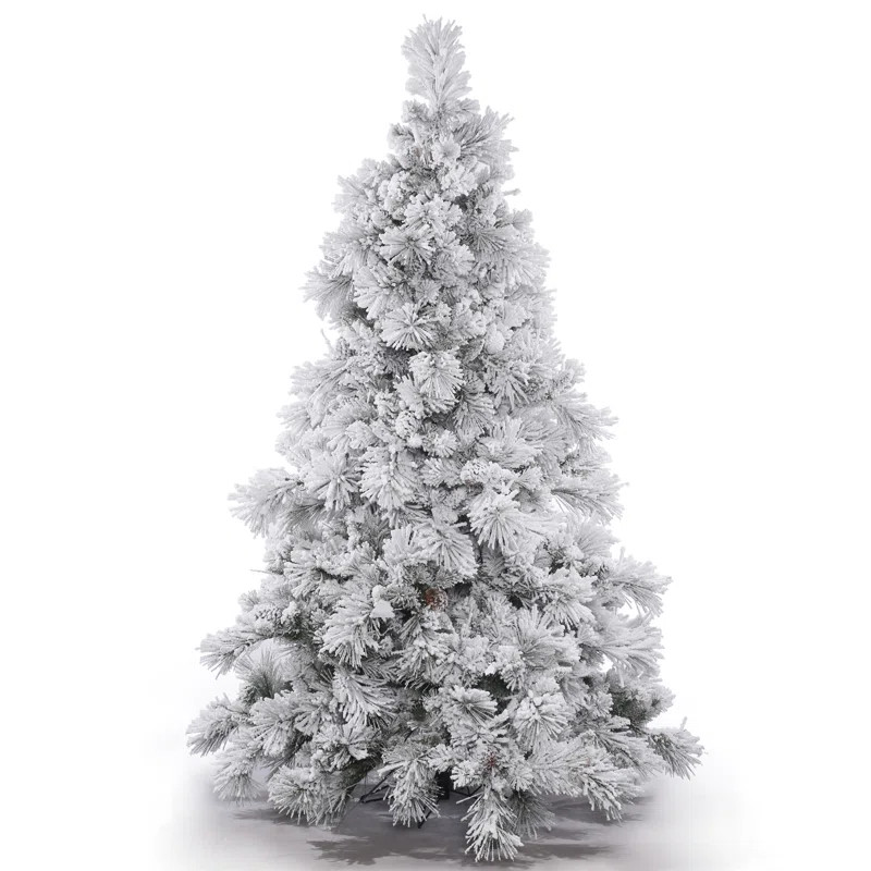 Flocked Alberta 7.5' Green Artificial Christmas Tree | Wayfair North America