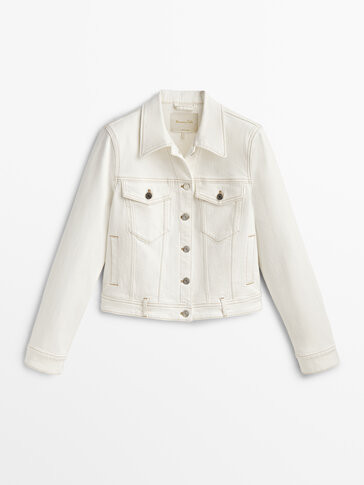 Denim jacket with topstitching - Massimo Dutti | Massimo Dutti US