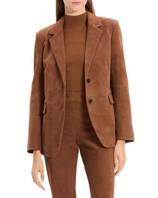Theory Reece Leather Two Button Blazer | Bloomingdale's Women | Bloomingdale's (US)