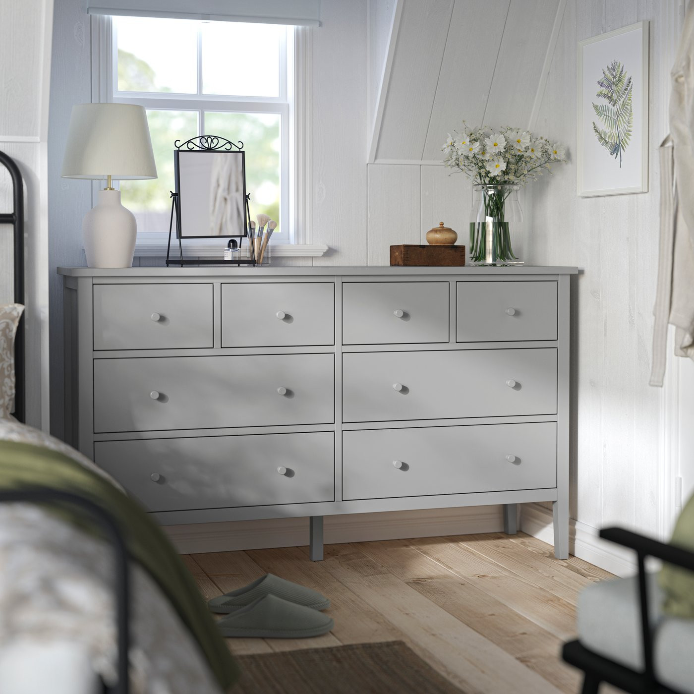 IKEA GULLABERG 8-drawer dresser, gray/anchor/unlock function, 66 1/8x18 7/8x39 3/8 | IKEA US