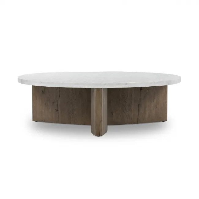Toli Coffee Table Italian White Marble | Gracious Style