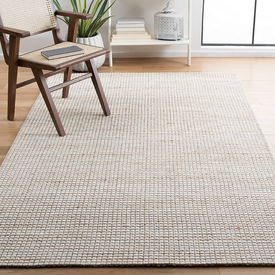 SAFAVIEH Natural Fiber Collection Area Rug - 9' x 12', Natural & Ivory, Handmade Farmhouse Jute &... | Amazon (US)
