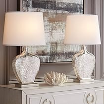360 Lighting Axel Modern Traditional Contemporary Table Lamps 25" High Set of 2 Mercury Glass Gou... | Amazon (US)