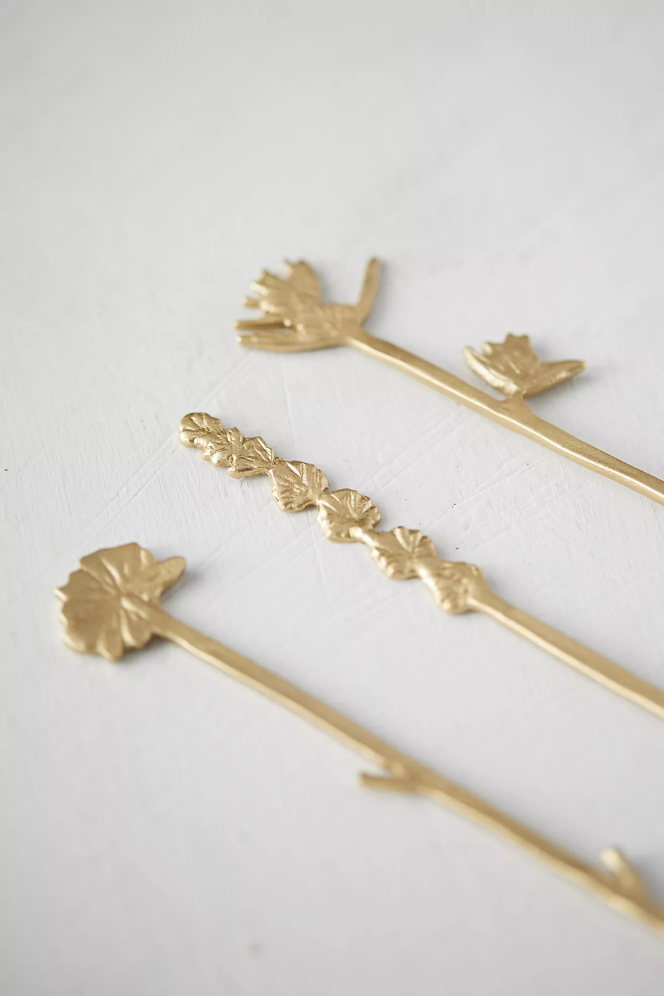 Brass Floral Spoons, Set of 4 | Anthropologie (US)