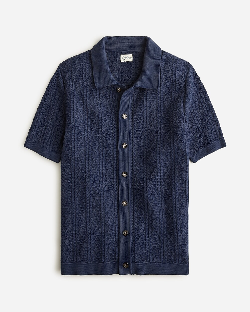 Short-sleeve heritage cotton pointelle-stitch sweater | J. Crew US