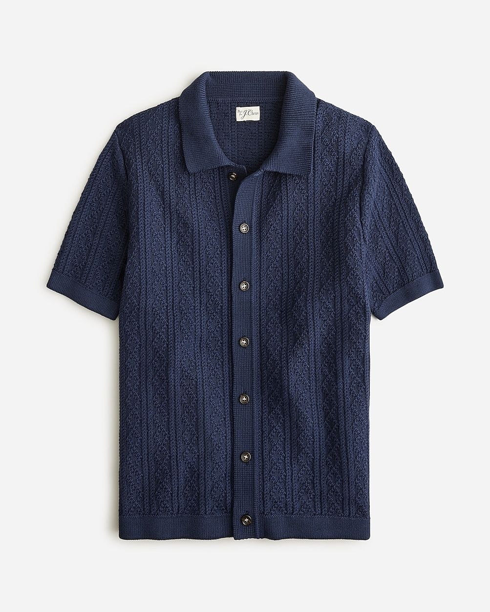 Short-sleeve heritage cotton pointelle-stitch sweater | J.Crew US