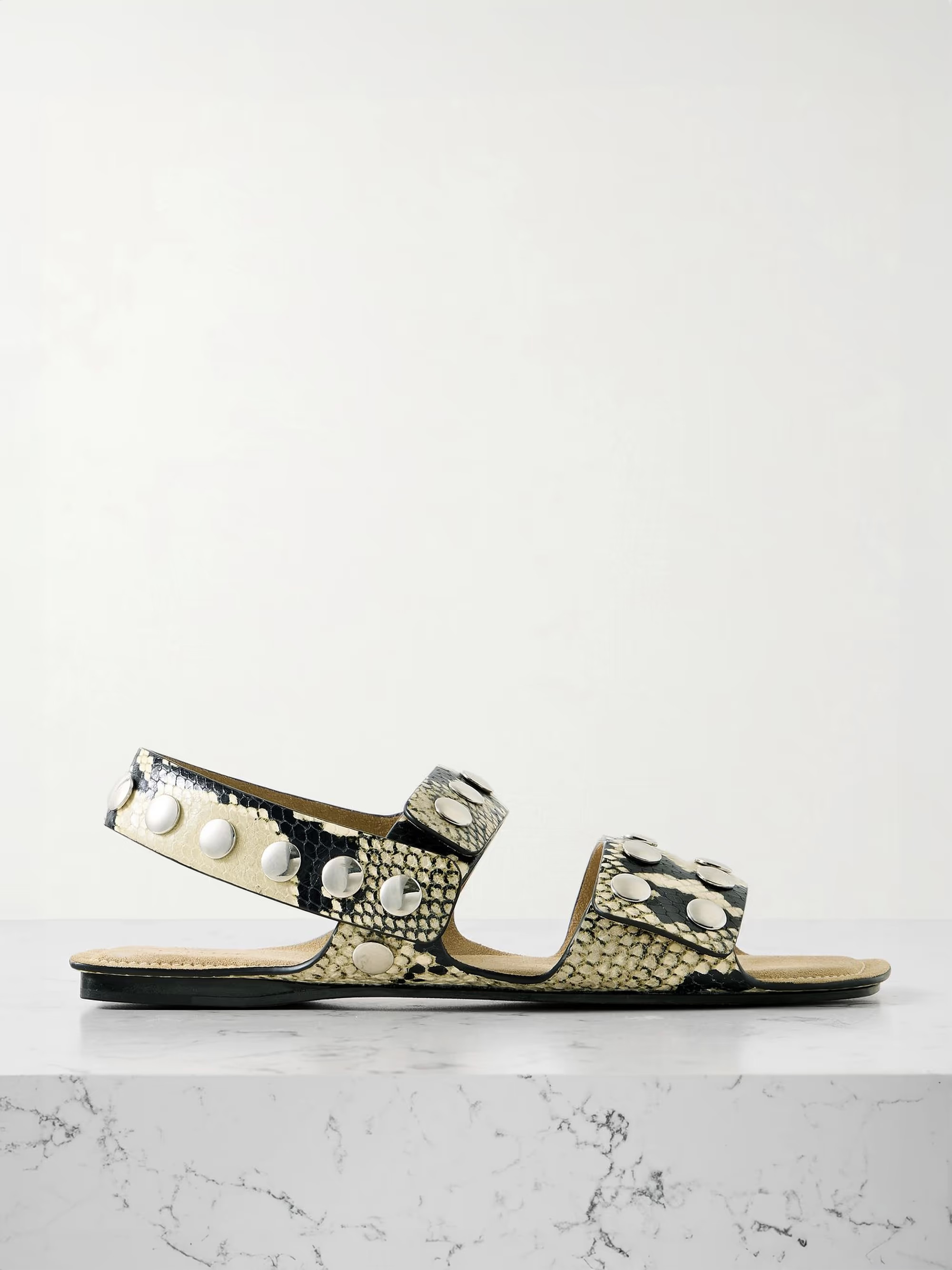 Boden studded snake-effect leather sandals | NET-A-PORTER APAC