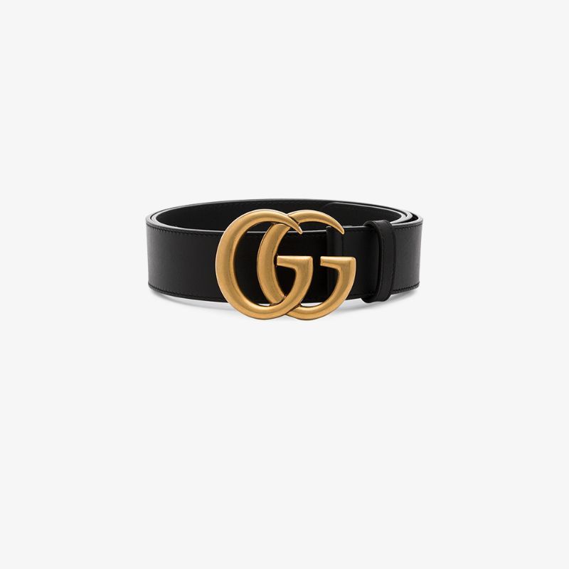 Gucci black Marmont leather GG logo belt | Browns Fashion