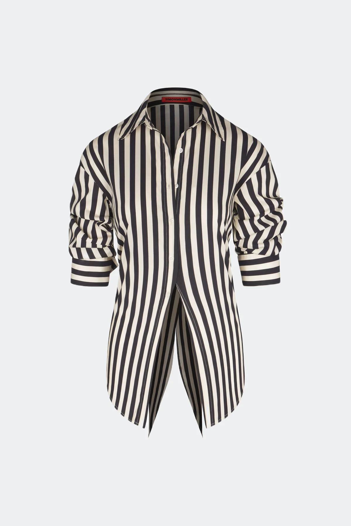 Loch
           Striped Poplin Button Up In Black/White Stripe | Simon Miller