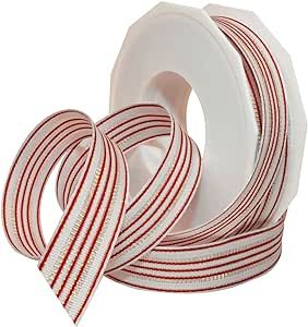 Morex Ribbon V93539.25/20-030 Christmas Grosgrain Ribbon, 7/8-Inch by 20-Yard, Red and White | Amazon (US)