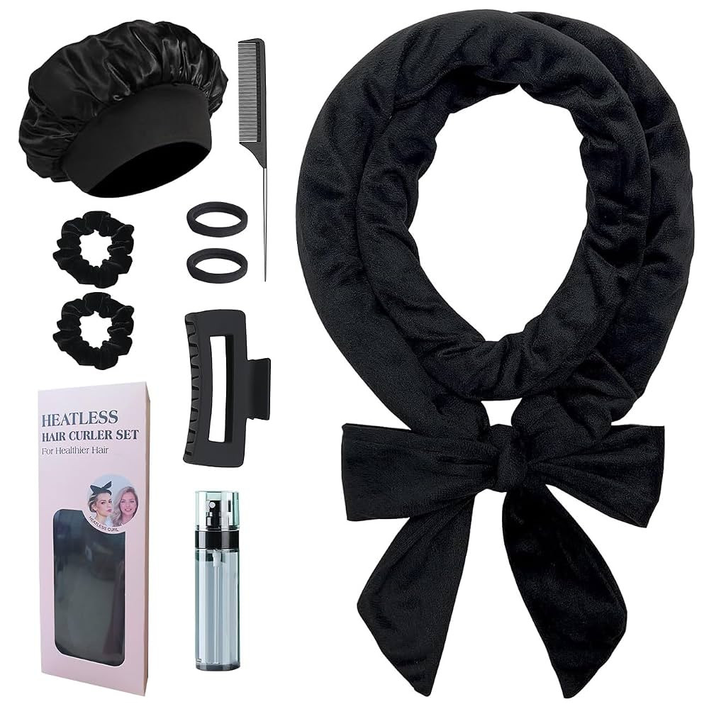 Heatless Curls, No Heat Curlers Overnight Heatless Curlers Headband for Women, Black | Amazon (CA)