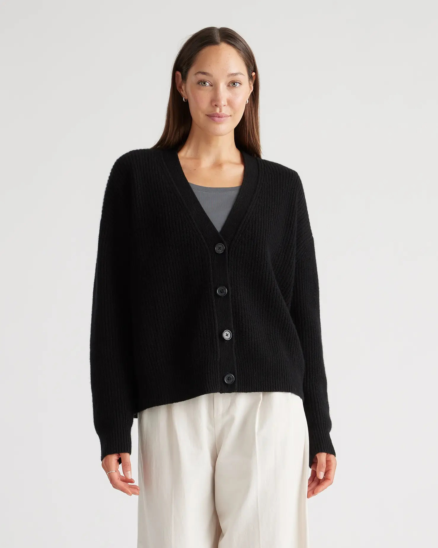 Mongolian Cashmere Fisherman Cropped Cardigan Sweater | Quince