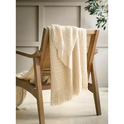 Appletree Natural Textured Geometric Knit Throw - 180 x 130cm | George
