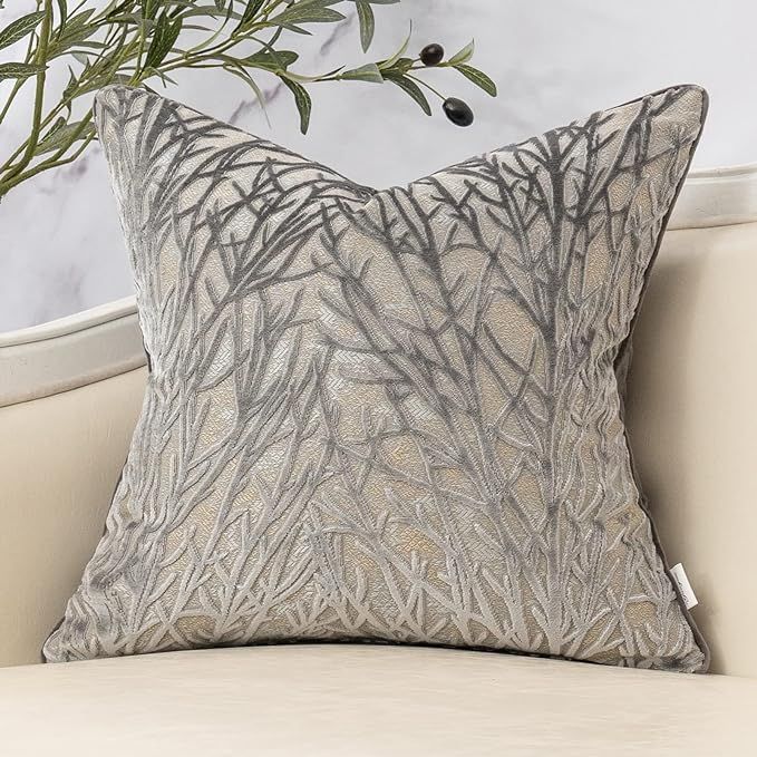 Yangest Dark Grey Twigs Throw Pillow Cover Branches Velvet Cushion Case Neutral Pillowcase for So... | Amazon (US)
